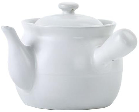 Keramik-Auflauftopf, Keramik-Suppentopf, Kochtopf aus Keramikton, Porzellan-Schmortopf, Kochtopf for Kochen in der Küche(White,2110ML)