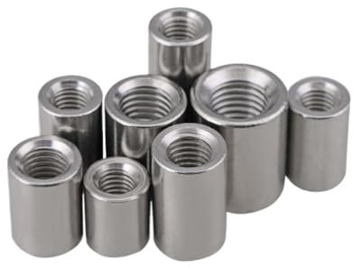 Runde lange Kupplungsmuttern, M3 M4 M5 M6 M8 304 Edelstahl Verlängern Lange Verlängern Runde Kupplung Mutter Stecker Joint Hülse Rohr Mutter(M4x6x16-5pcs)