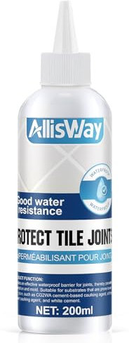 Allisway Impérméabilisant pour Joints de Carrelage, Empêcher la Pénétration de L'eau et de L'huile, Convient pour Balcon, Salle de Bain, Salle de Douche, Cuisine, Transparent, 200 ml