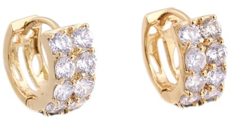 Tolldek Orecchini a cerchio da donna in oro 9 carati Au375, in moissanite, in oro giallo 9 carati, stile Liberty