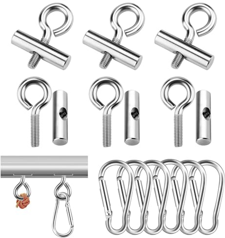 JKITNHJOT 6 Stück Kederstopper, 8-10mm Stopper für Kederschiene, Kederleiste Haken mit Karabiner, Edelstahl Markisenhaken Kederstopper für Caravan, Wohnmobil, Wohnwagen, Campervan, Boot, Camping Zelt