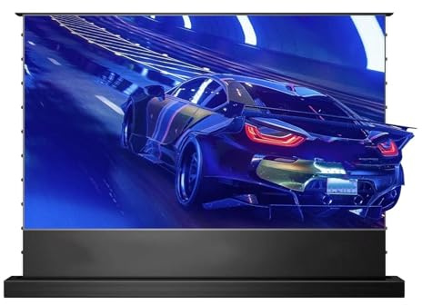 DTYBJN Tela para proyector Pantalla de proyector 16:9 72 Pulgadas Pet Cristal tensión eléctrica Piso Aumento UST Pantalla de proyección proyector láser Pantallas de proyección(72 Inch Black)