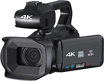 JOJIDE Vlog Camera, Videocamera Vlog digitale 18X Videocamera professionale 4K Stream Webcam Messa a fuoco automatica 64 MP Registratore fotografico Time Lapse(32G SD Card,Standard)