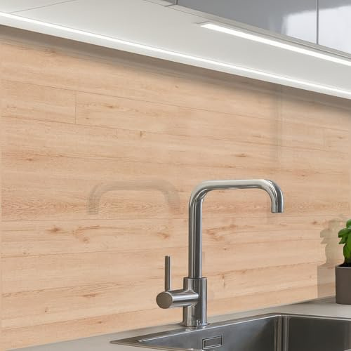 KitchenYeah© Paraschizzi Cucina Adesivo Pannello Parete Paraspruzzi | 60x80 cm - Pannelli retro Legno - Modelli - Scaffali