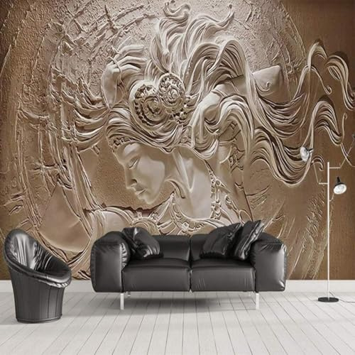 Tzxztt Tridimensionnel Relief Plâtre Art Beauté Abstrait Papier Peint 3E Moderne Soie Texturée Haut De Gamme IdéAl Pour Le Salon Et La Chambre à Coucher-430cm×300cm
