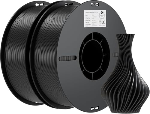 Creality Ender PLA Filament 1,75mm, Schwarz, 2er-Pack 1kg Spulen, Maßgenauigkeit ±0,03mm, PLA Filament für 3D-Drucker, kompatibel mit FFF Druckern, hohe Druckqualität