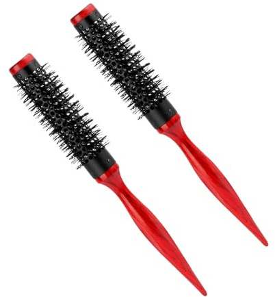 Sewroro 2 Pezzi Spazzola Rotonda Ventilata in Nylon Ultrafine per Styling e Districante Chioma, Pettine a Rullo Piccolo per Parrucchieri e Viaggi, Spazzola per Cotonatura e Pulizia Cuoio