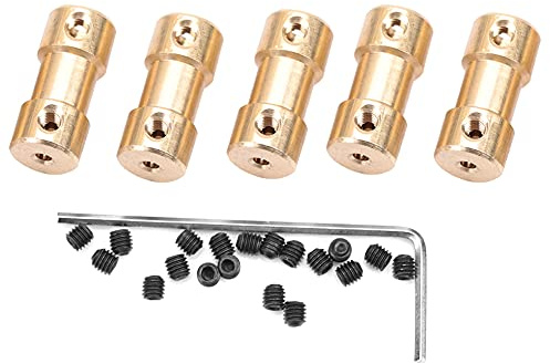Accoppiatore Albero in Rame Motore, 5 Pezzi, Diametro 2,3-4,0mm, Manicotto Connettore - Trasmissione Rotativa, Alta Durabilità, Per Modellismo e Robotica (Da 2,3 mm a 2,3 mm)