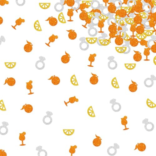 Dermalyx 200 Pezzi Confetti Aperol Spritz, Decorazioni da Tavola con Brillanti Oro Arancione, Fiori Estivi Arancio, Decorazioni per Festa Compleanno, Spargimento Festoso