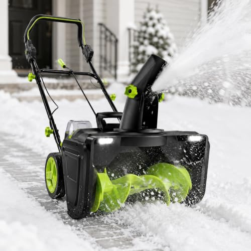 Spazzaneve Aggiornato, Spazzaneve Elettrico Senza Fili Con LED 2Batt