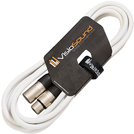 Male to Female XLR Mic Lead Balanced Microphone Patch Cable (White, 3m) | Noiseless OFC Balanced Microphone, Signal, Audio, Patch Cable / 8 Colours