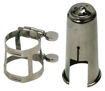 Boquillero y abrazadera para Clarinete Plateado