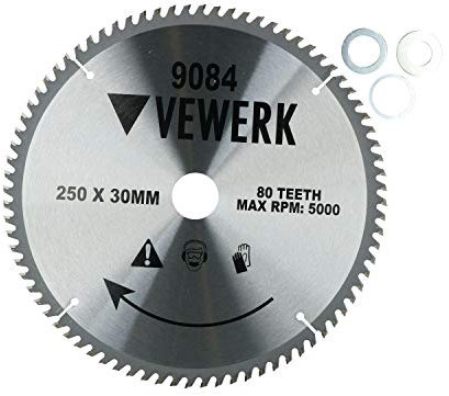 Kreissägeblätter, Wolframcarbid, 80 Zähne, 250 mm x 30 mm