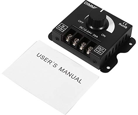 03 Dimmer a LED, DC 12V - 24V Dimmer Manopola per dimmer Dimmer per LED, Dimmer per LED, Regolatore di Regolazione della luminosità PWM per Strisce Luminose per Regolazione della luminosità