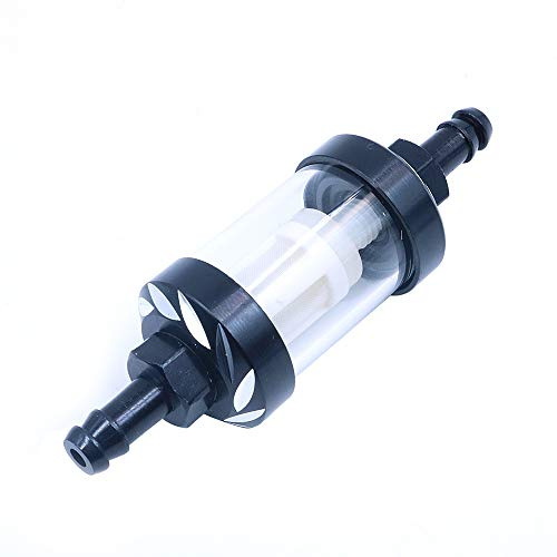 Namvo 6mm Retro Motorrad Modifikation Teile Metall ?l Kraftstofffilter Abnehmbarer transparent Glas Kraftstofffilter Motorrad Zubeh?r Schwarz