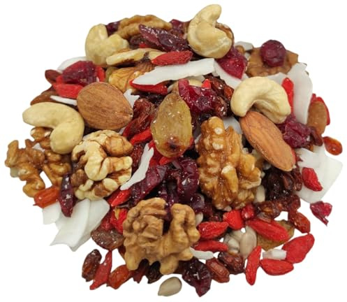 Mezcla de Superalimentos Crudos y Sin Sal Desayuno mix Frutos Secos y Bayas Saludables (220 gramos)