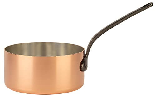 Cuisine Romefort | Casserole en cuivre étamé Ø 20 cm avec queue en fonte | Casserole traditionnelle en cuivre massif | Fabrication Française (20 cm)