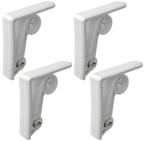 MIJOMA 4er Set Tischtuchklammern Tischdeckenhalter Tischdeckenklammern mit Feder-Mechanismus, für Tischplatten bis 36 mm, aus Kunststoff weiß