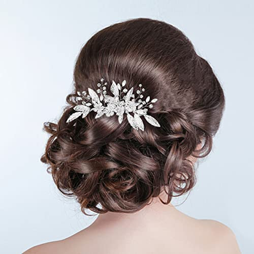 Haarschmuck Hochzeit Blumen, Hochzeit Haarkämme Kopfschmuck Braut Hochzeit Haarschmuck Silber Hochzeit Haarnadeln Blume Verwendet für Eine Vielzahl von Frisuren Verlobungen Jubiläen Banketten Partys