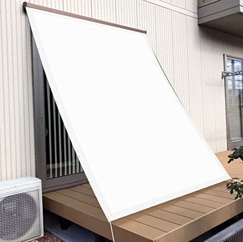 Sonnenschutz Rechteckig 3.5 x 7 m Sonnenschutz Wetterschutz Schattenspender Sonnensegel Sonnenschutz Windschutz mit Ösen und Befestigungsseile für Zaun Garten und Balkon, Weiß
