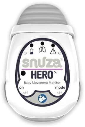 Snuza Hero Baby Movement Monitor with Patented Sensor Technology for Reliable Movement Monitoring and Alerts. No WiFi, Cords, or Sensor Pads, Portable and Easy to Set Up and Use.