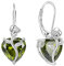 FJ Leverback Dangle Drop Earrings for Women 925 Sterling Silver Peridot Earrings August Birthstone Earrings with Rose Flower Jewellery Gifts for Wife Girlfriend Mother Daughter
