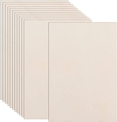 Paquete de 24 hojas de madera contrachapada de tilo for manualidades 7,87 x 4 pulgadas-3 mm de espesor Hojas de madera sin terminar Tablero de madera contrachapada rectangular delgado en blanco for pi