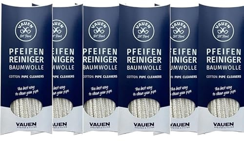 VAUEN 6 x Pfeifenreiniger Baumwolle - 80 konische Reiniger + Zündhölzer