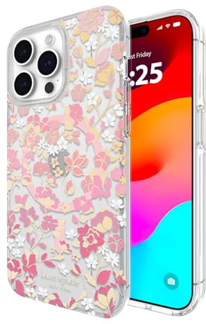 Kate Spade New York iPhone 15 Pro Max Case - Flowerbed Pink Ombre | Compatible w/MagSafe - Lightweight Designer Case for iPhone 15 Pro Max w/Anti-Scratch Coating & Flowerbed Pink Ombre Design