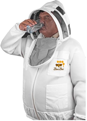 Generic Beekeeping Jacket 2 Layer Mesh Hoodie Light Weight Jacket for Beekeeper (5XL)