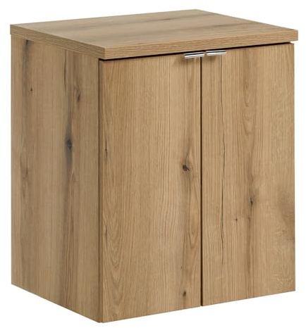Lomadox Badezimmer Waschtisch 50cm, Eiche, geringe Tiefe (40cm)