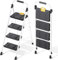 KINGRACK Scaletta 4 Gradini, Scala Pieghevole Portata 360 kg, con Blocco di Sicurezza, Ampio Pedale Antiscivolo, Corrimano, Scala Domestica Leggera in Acciaio, per Casa Cucina Armadi Ufficio, Bianco
