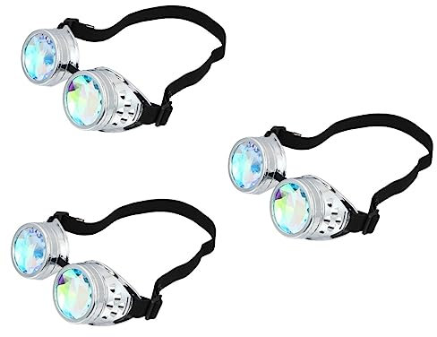 VALICLUD 3st Kaleidoskop-brille Brille Mit Kaleidoskop-linse Kaleidoskop-rave-sonnenbrille Gothic-sonnenbrille Neuartige Sonnenbrille Über Brille Sonnenbrille Kreis-sonnenbrille Pc-rahmen