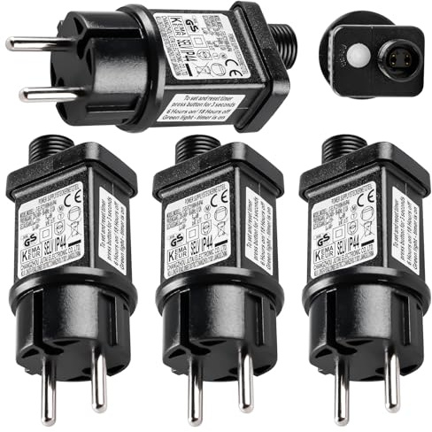 GOMETY 4 pezzi da 31 V 6 W LED trasformatore IP44 8 modalità di luce LED driver a bassa tensione adattatore trasformatore spina per luci natalizie luci timer funzione memoria