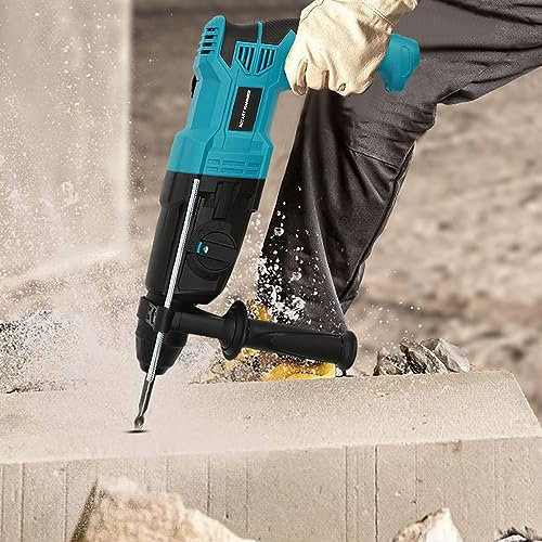 800W Electric Rotary Hammer Drill Breaker Drill & Carry Case 0-1200rpm 360° Swivel Handle, 3 Modes (Hammer+Pickaxe+Drill Mode)