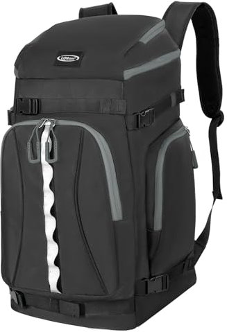 Lunidry Skischuhtasche mit Helmfach, 65L Skirucksack Skischuhrucksack mit Ski Helmtasche, Wasserdicht Skitasche Skisack für Skistiefel, Schlittschuhe, Skibrille, Snowboard, Skihandschuh