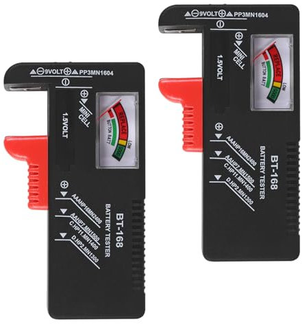 AITRIP 2PACK Universal Battery Tester, Battery Checker for AAA AA C D 9V and 1.5V Button Cell Batteries, No Batteries Required
