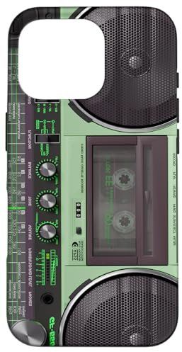 Boombox Throwback Music Stereo Ghettoblaster im Retro-Look, Grün Hülle für iPhone 16 Pro