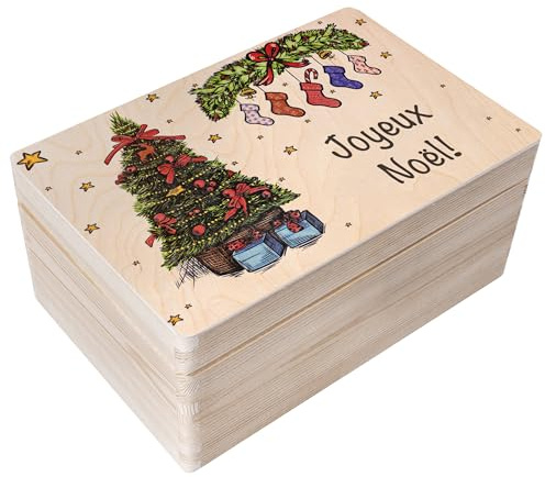 Creative Deco Weihnachtsgeschenke Personalisiert Holzkiste | Wunschtext Weihnachten Geschenke | Dein Eigener Wünsche Text Individuelles Geschenk | Weihnachtsdeko | Für Frauen, Männer