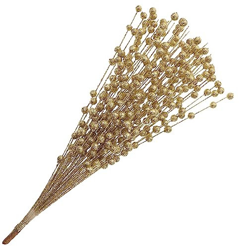 HOLIDYOYO 1bund Weihnachtsspieße Mit Künstlichen Glitzerbeerenzweigen Für Weihnachtsbaumkranzvasendekoration Für Blumenarrangements Und Tischdekorationen