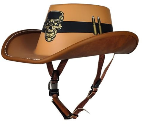 Sicherheit Abnehmbares Futter Touring Scooters Motorrad Capacete Moto Halbhelme für Motorradhelm Abdeckung ABS Ganzjahres Krempe Retro Jugend Cowboy Hut Helm