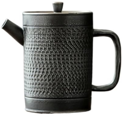 Tetera de cerámica con Tapa Tetera De Cerámica Tetera De Cerámica Negra Negra Recepción De Oficina En Casa Té De Cerámica De Estilo Chino Tetera Individual Tetera de cerámica China(A)
