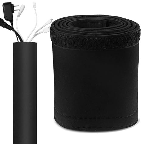 Guaina per cavi, organizer per cavi elettrici, protezione per cavi, copertura per motore in neoprene nero, per marina, barca, SUV, camion, auto, gestione dei cavi, 13 x 152 cm