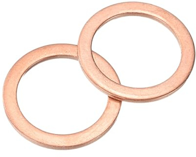QUARKZMAN Rondelles Metal, 12 Pièces 18mm ID x 24mm OD x 1.5mm Hauteur Rondelles Plates en Cuivre, Bagues de Montage pour Vis, Boulons, Écrous, Accessoires, Charnières de Porte