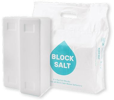12 Bags Block Salt for Water Softeners | Original Pure Grade A Food Quality Salt | 24 Blacks Securely Boxed | Each Bag Contains 2 Blocks | Efficient Softening Solution - Each Blocks Weighs 4Kgs