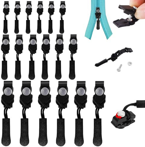 18 Pezzi Cursori Per Cerniere Lampo, Sostituto Della Testa Della Cerniera, Riparazione Della Cerniera Universale, Adatto Per Cambiare Vestiti e Zaino -Zipper Testa