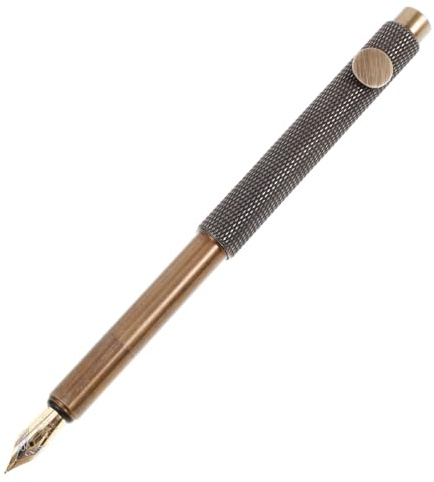 Angoily Retro -Brunnenstift Journaling Kalligraphie Matrosen-Füllfederhalter graviert nobel Vintage Füllfederhalter Stifte für die Schule Metallstift winziger Stift Füller Messing Golden