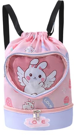 Genérico Bolsa de Natación para Niños Bolsa De Natación Para Chicos | Cordón Ligero Separación Seco/Húmedo Accesorios Infantiles Para Colegio Camping Deportes Viajes Playa