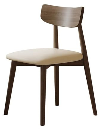 AILIUXIAOYAN Sillas de Comedor, Silla de Comedor Moderna de Madera Maciza Color Negro/Nogal for Apartamentos pequeños Sillas de Cocina(Walnut Color)