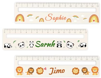 OXYEFEI Personalisiertes Lineal 15 cm mit Lesehilfe als Geschenk zur Einschulung, Lineal Grundschule mit Namen & Motiven Gravur Geschenke zum Schulanfang, Einschulungsgeschenke